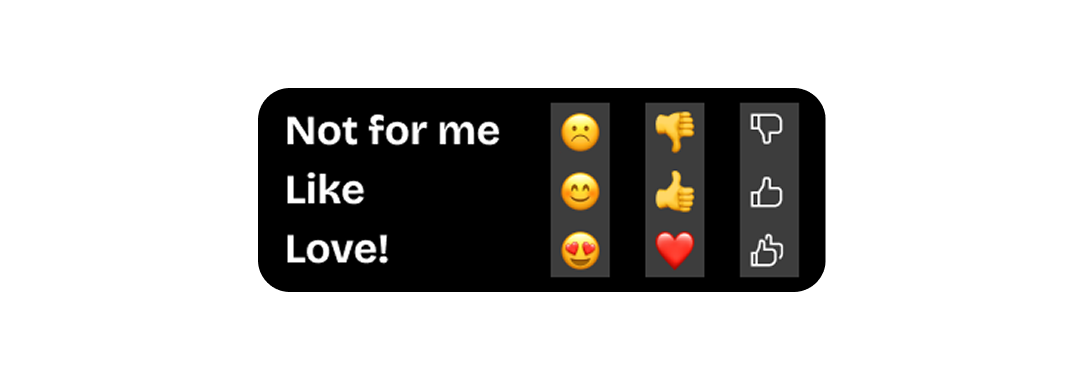 Early Ideations and Concepts for Feedback Icons