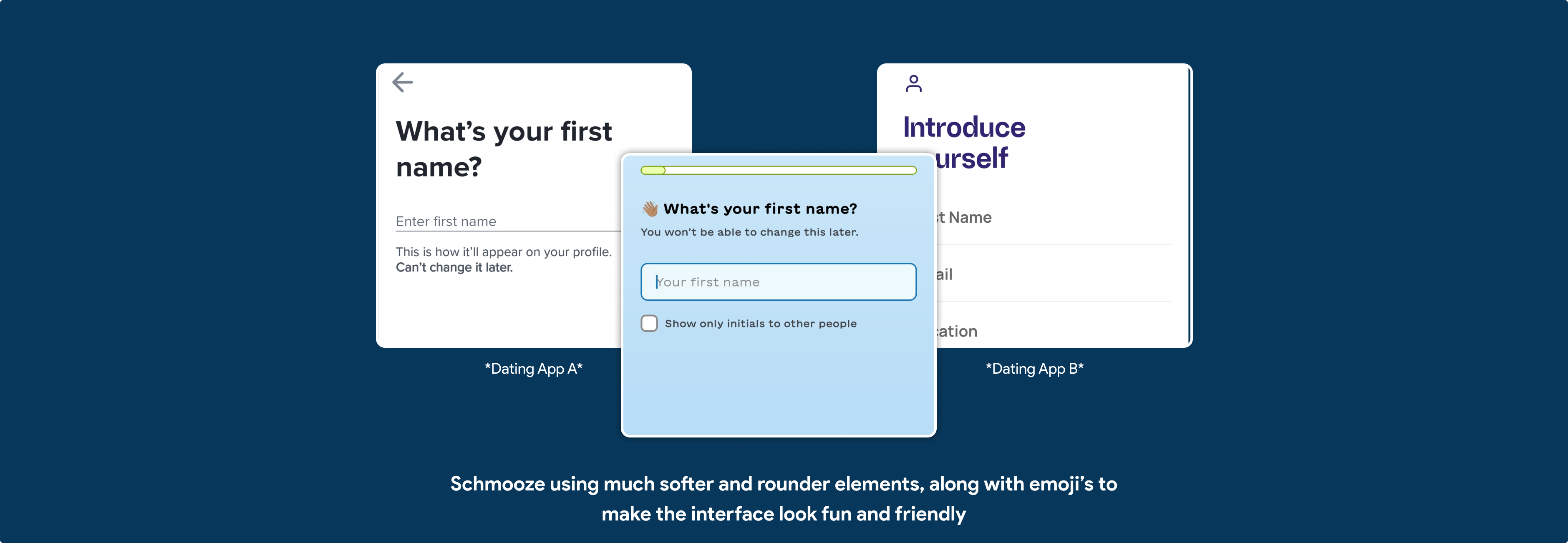UI Comparison with other dating apps