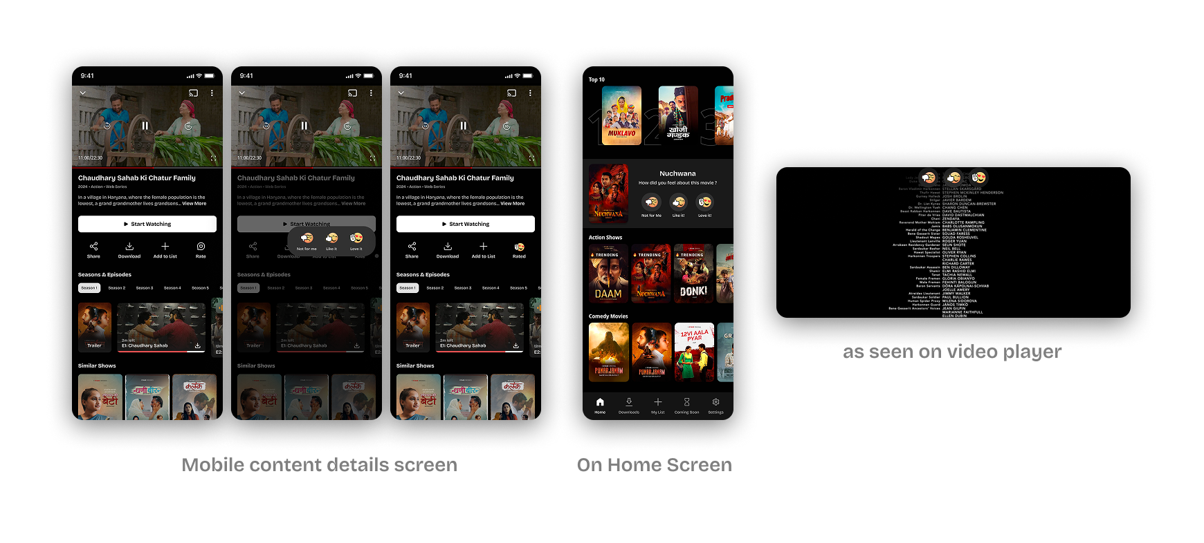 Final UI of Feedback Mechanism on Mobile Details Screen